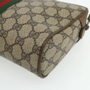 GUCCI GG Supreme Web Sherry Line Clutch Bag PVC Beige 89 01 012 Auth mr2470-10