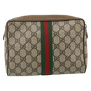 GUCCI GG Supreme Web Sherry Line Clutch Bag PVC Beige 89 01 012 Auth mr2470-3