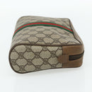 GUCCI GG Supreme Web Sherry Line Clutch Bag PVC Beige 89 01 012 Auth mr2470-5