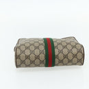 GUCCI GG Supreme Web Sherry Line Clutch Bag PVC Beige 89 01 012 Auth mr2470-7