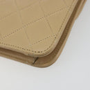 CHANEL Chain Shoulder Bag Lamb Skin Beige Gold CC Auth mr2475-12
