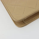 CHANEL Chain Shoulder Bag Lamb Skin Beige Gold CC Auth mr2475-13