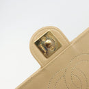 CHANEL Chain Shoulder Bag Lamb Skin Beige Gold CC Auth mr2475-18