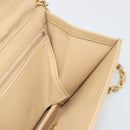 CHANEL Chain Shoulder Bag Lamb Skin Beige Gold CC Auth mr2475-21