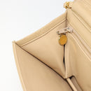CHANEL Chain Shoulder Bag Lamb Skin Beige Gold CC Auth mr2475-22