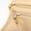 CHANEL Chain Shoulder Bag Lamb Skin Beige Gold CC Auth mr2475-23