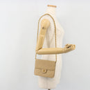 CHANEL Chain Shoulder Bag Lamb Skin Beige Gold CC Auth mr2475-25
