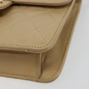 CHANEL Chain Shoulder Bag Lamb Skin Beige Gold CC Auth mr2475V-10