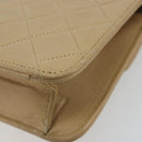 CHANEL Chain Shoulder Bag Lamb Skin Beige Gold CC Auth mr2475V-12