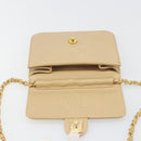 CHANEL Umhängetasche mit Kette Lammleder Beige Gold CC Auth mr2475V-18
