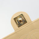 CHANEL Umhängetasche mit Kette Lammleder Beige Gold CC Auth mr2475V-10