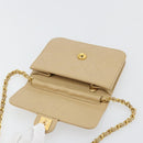 CHANEL Chain Shoulder Bag Lamb Skin Beige Gold CC Auth mr2475V-17