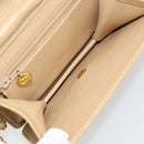 CHANEL Chain Shoulder Bag Lamb Skin Beige Gold CC Auth mr2475V-18