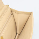 CHANEL Umhängetasche mit Kette Lammleder Beige Gold CC Auth mr2475V-19
