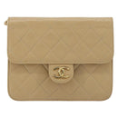 CHANEL Chain Shoulder Bag Lamb Skin Beige Gold CC Auth mr2475V-2