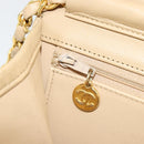 CHANEL Chain Shoulder Bag Lamb Skin Beige Gold CC Auth mr2475V-21