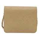 CHANEL Chain Shoulder Bag Lamb Skin Beige Gold CC Auth mr2475V-3