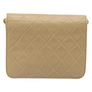 CHANEL Umhängetasche mit Kette Lammleder Beige Gold CC Auth mr2475V-2