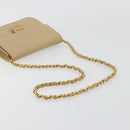 CHANEL Chain Shoulder Bag Lamb Skin Beige Gold CC Auth mr2475V-7