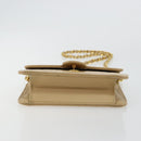 CHANEL Chain Shoulder Bag Lamb Skin Beige Gold CC Auth mr2475V-9
