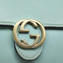 GUCCI Shoulder Wallet Leather Light Blue 369664 Auth mr248-10
