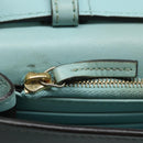 GUCCI Shoulder Wallet Leather Light Blue 369664 Auth mr248-18