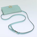 GUCCI Shoulder Wallet Leather Light Blue 369664 Auth mr248-7