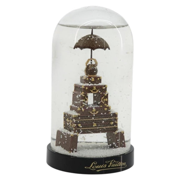 LOUIS VUITTON Trunk Tower Eiffel Tower Snow Globe plastic Clear LV Auth mr2481V