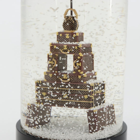 LOUIS VUITTON Trunk Tower Eiffel Tower Snow Globe plastic Clear LV Auth mr2481V
