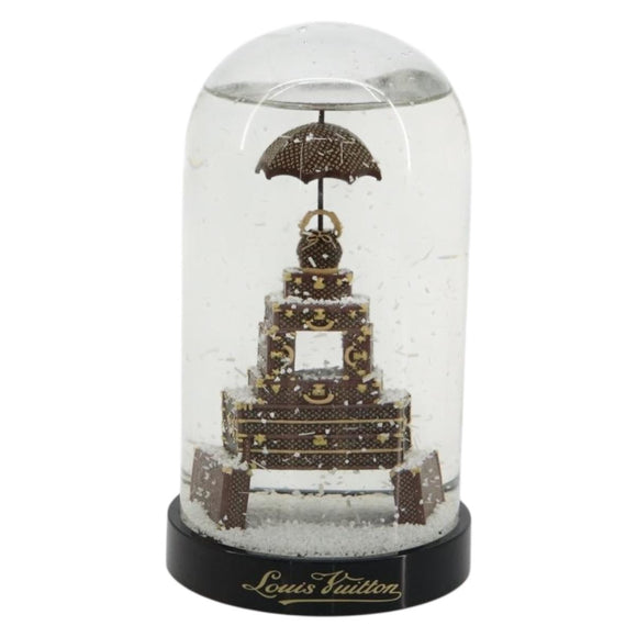 LOUIS VUITTON Trunk Tower Eiffel Tower Snow Globe plastic Clear LV Auth mr2481V