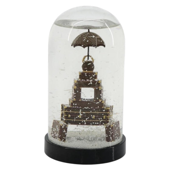 LOUIS VUITTON Trunk Tower Eiffel Tower Snow Globe plastic Clear LV Auth mr2481V