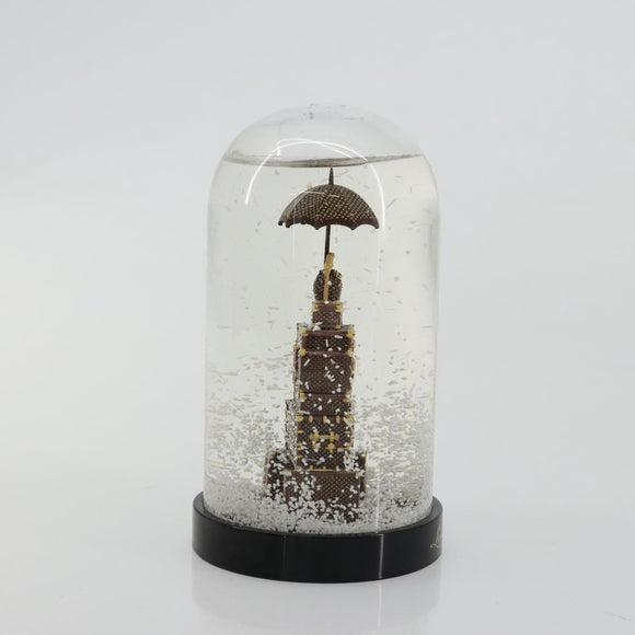 LOUIS VUITTON Trunk Tower Eiffel Tower Snow Globe plastic Clear LV Auth mr2481V