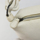 BOTTEGA VENETA Hand Bag Leather White Silver Auth mr2483-10