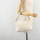 BOTTEGA VENETA Hand Bag Leather White Silver Auth mr2483-20
