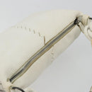 BOTTEGA VENETA Hand Bag Leather White Silver Auth mr2483-6