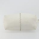 BOTTEGA VENETA Hand Bag Leather White Silver Auth mr2483-5