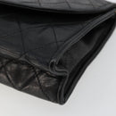 CHANEL Matelasse Chain Shoulder Bag Lamb Skin Black Gold CC Auth mr2484-10
