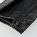 CHANEL Matelasse Chain Shoulder Bag Lamb Skin Black Gold CC Auth mr2484-11