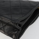 CHANEL Matelasse Chain Shoulder Bag Lamb Skin Black Gold CC Auth mr2484-12