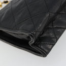 CHANEL Matelasse Chain Shoulder Bag Lamb Skin Black Gold CC Auth mr2484-13
