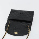CHANEL Matelasse Chain Shoulder Bag Lamb Skin Black Gold CC Auth mr2484-15