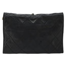 CHANEL Matelasse Chain Shoulder Bag Lamb Skin Black Gold CC Auth mr2484-3