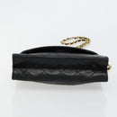 CHANEL Matelasse Chain Shoulder Bag Lamb Skin Black Gold CC Auth mr2484-9