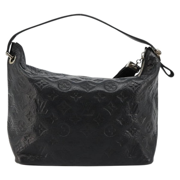 LOUIS VUITTON Monogram Shimmer Halo Hand Bag Black LV Auth mr2486