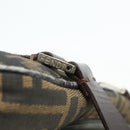 FENDI Zucca Canvas Hand Bag Black Brown Auth mr2487-15