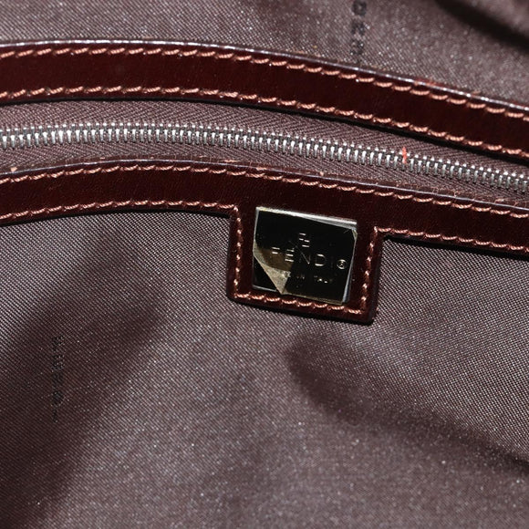 FENDI Zucca Canvas Hand Bag Black Brown Auth mr2487