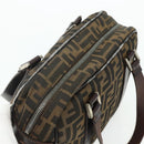 FENDI Zucca Canvas Hand Bag Black Brown Auth mr2487-6
