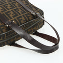 FENDI Zucca Canvas Hand Bag Black Brown Auth mr2487-7