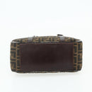 FENDI Zucca Canvas Hand Bag Black Brown Auth mr2487-9