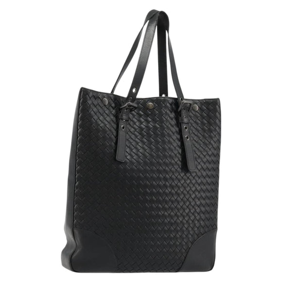 BOTTEGA VENETA INTRECCIATO Tote Bag Leather Black 269779 Auth mr2488